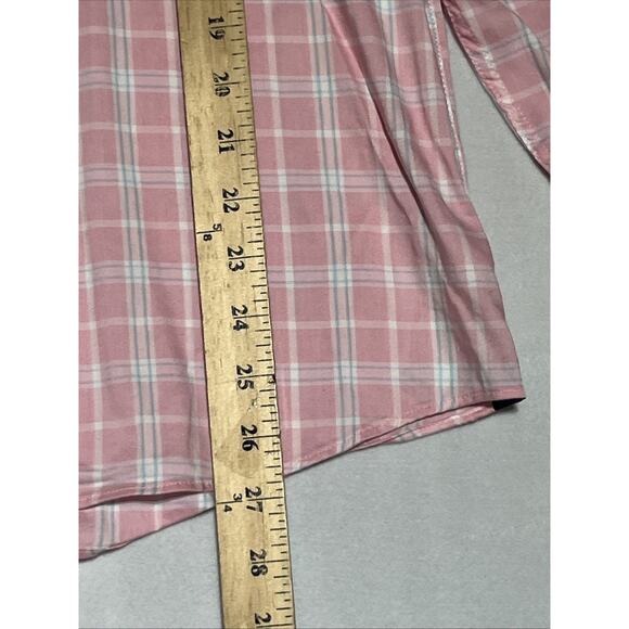 Faherty Reserve The Movement Shirt Mens Small Pink Plaid Lightweight Stretch - Picture 11 of 14